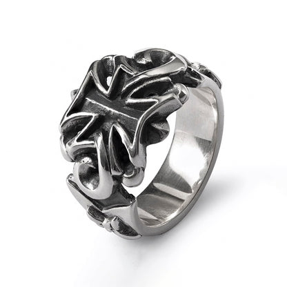 Cross Ring Biker Ring Gothic Ring 925 Sterling Silver Handmade