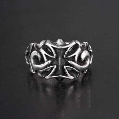 Cross Ring Biker Ring Gothic Ring 925 Sterling Silver Handmade