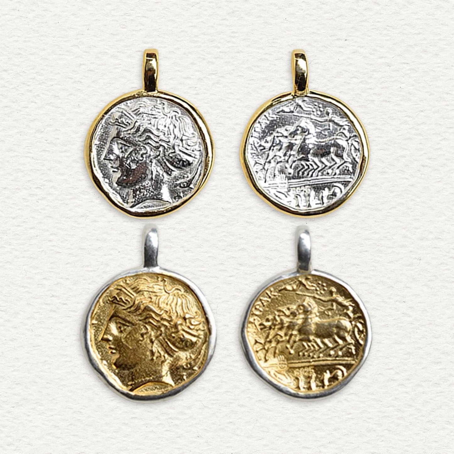 Ancient Greek Coin Pendant, Arethusa Decadrachm Greek Mythology Jewelry