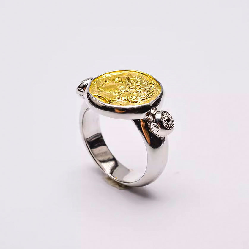 Greek Mythology Goddess Arethusa Coin Ring