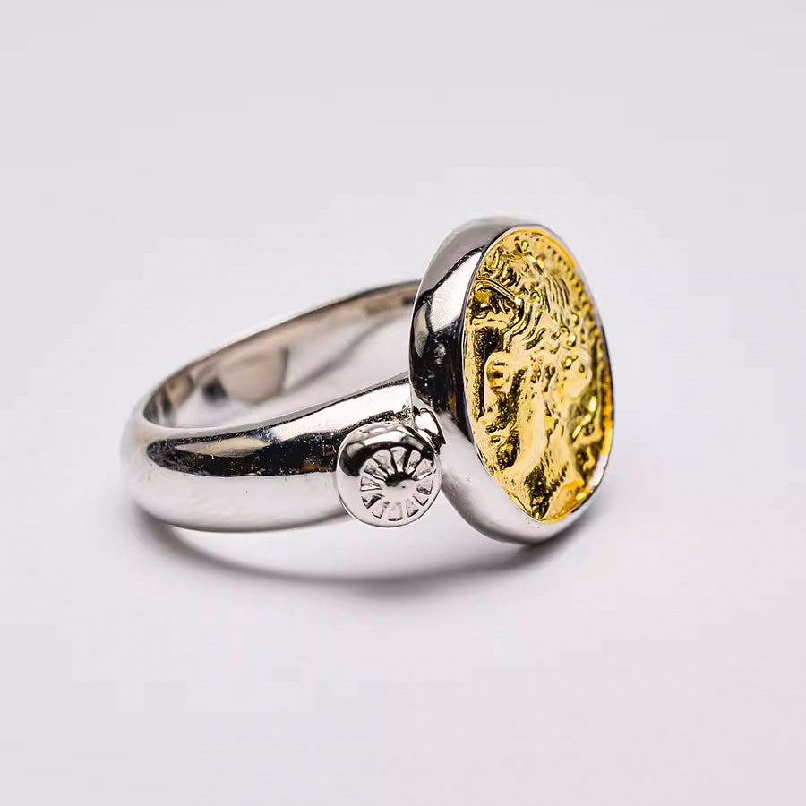 Greek Mythology Goddess Arethusa Coin Ring