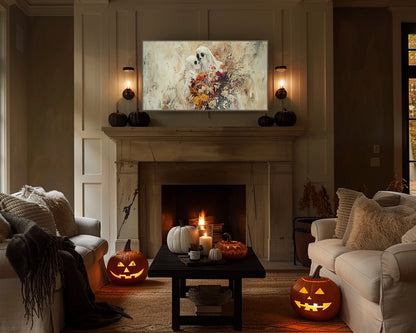 Impressionistic Skeleton Ghost Lovers Frame TV Art, Wallpaper