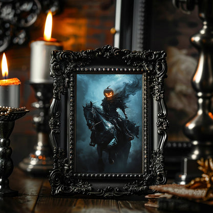 Spooky Pumpkin Horseman Poster – Halloween Wall Art