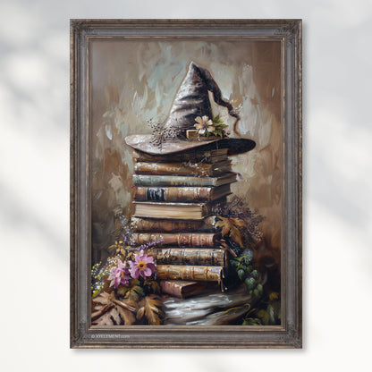 Witch Hat Spell Books Poster – Halloween Witchy Wall Art