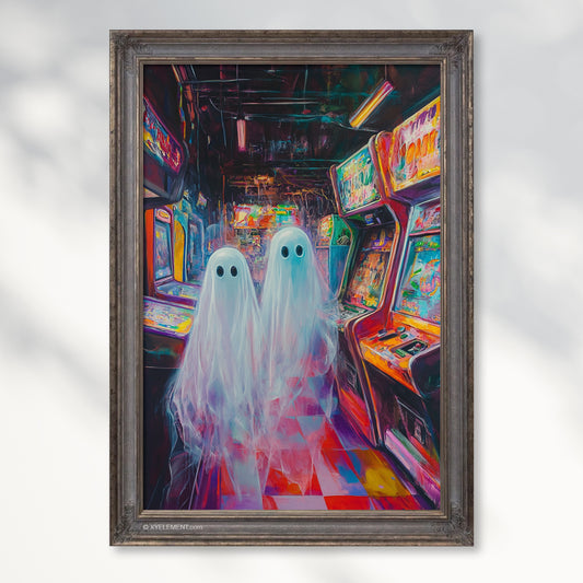 Arcade Game Shop Ghost Poster – Unique Halloween Wall Art