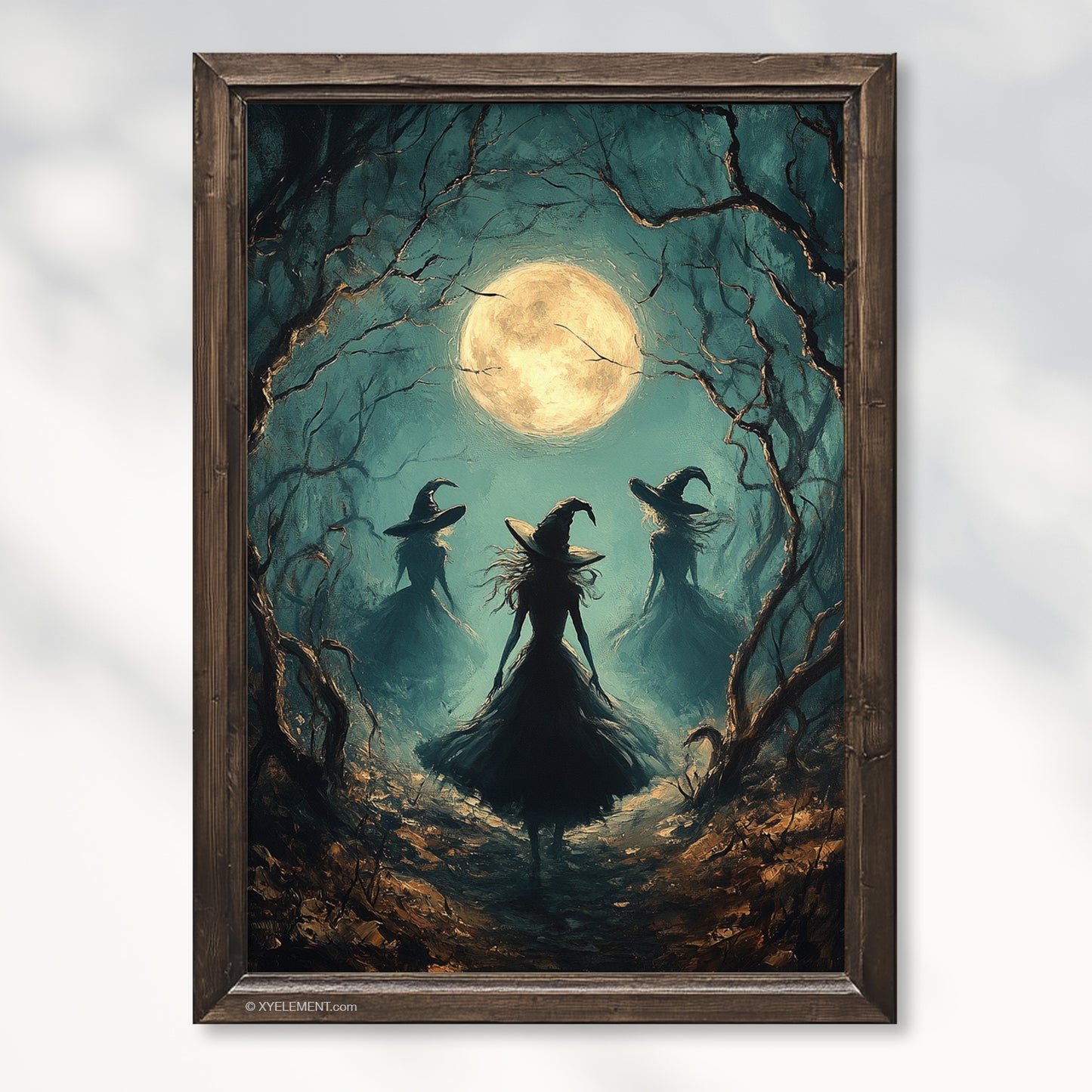 Witch in the Moonlight Woodland Wall Art Poster