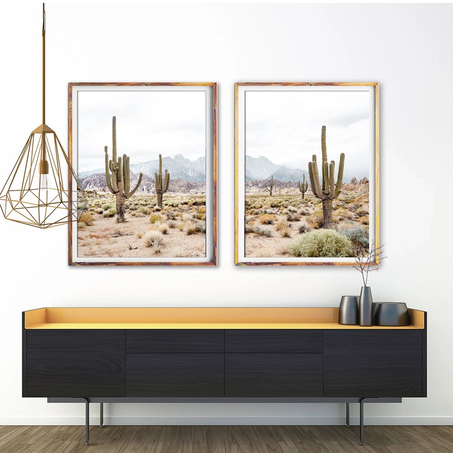 Desert Cactus Wall Art Set Of 2 Art Prints