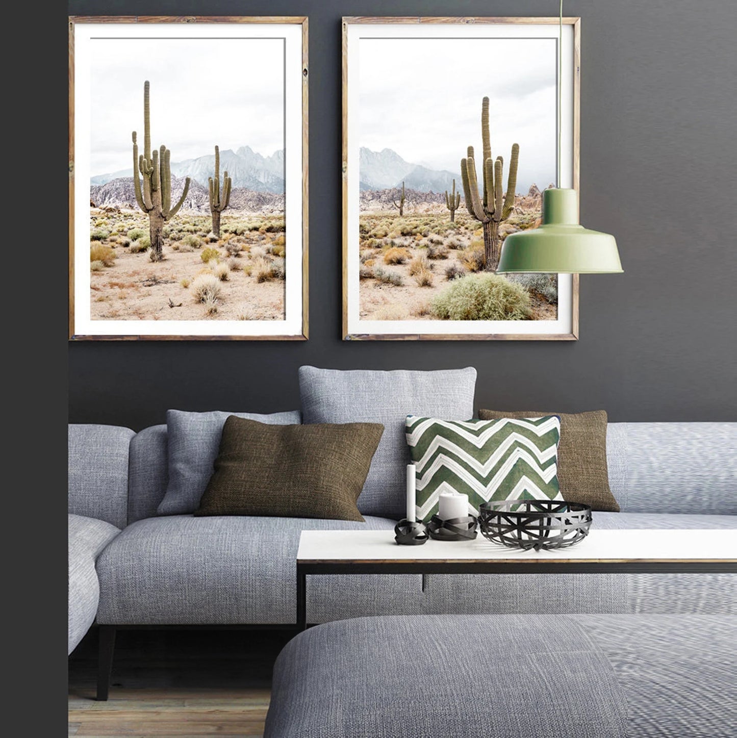 Desert Cactus Wall Art Set Of 2 Art Prints