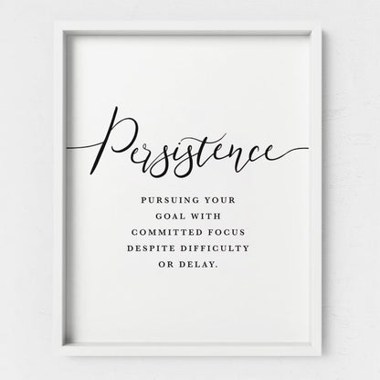 Persistence Quote Office Wall Art