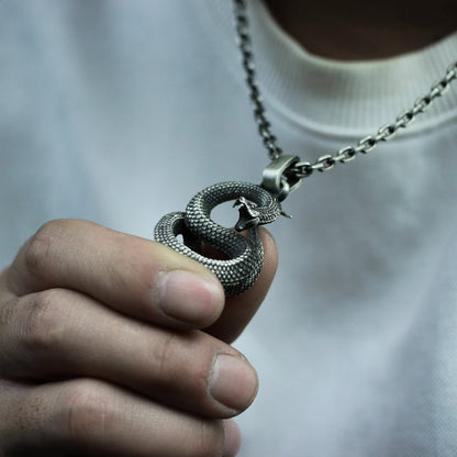 Python Snake Roaring Pendant Necklace