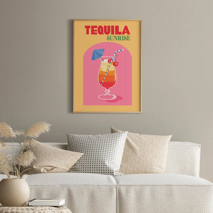 Tequila Cocktail Retro Wall Art