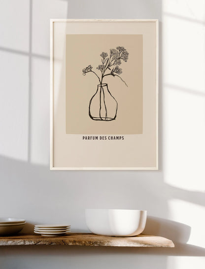 Bouquet of white flowers hand drawn poster Flower market poster The earth laughs in flowers art print Florist gift Flower art print