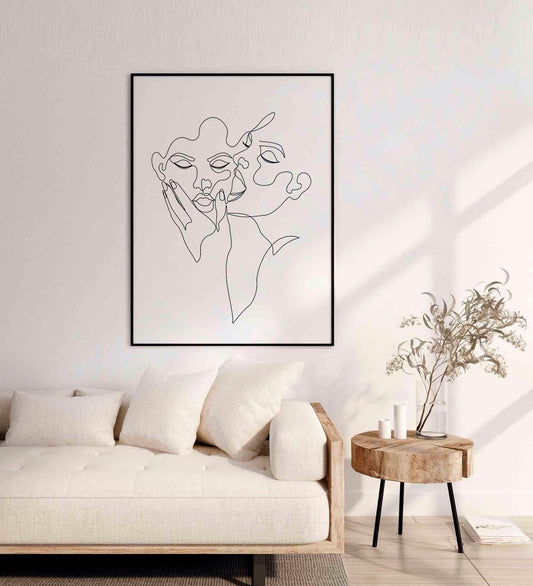 Be with you | Abstract kiss line art, Lesbian Art one line drawing, female Naked Print  LGBTQ Art Download