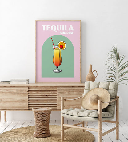 Cocktail Print Set of 6, Colorful Bar Cart Gallery Wall Set, DIGITAL DOWNLOAD, Retro Cocktail Posters, Bar Printable Art, Drinks Wall Decor