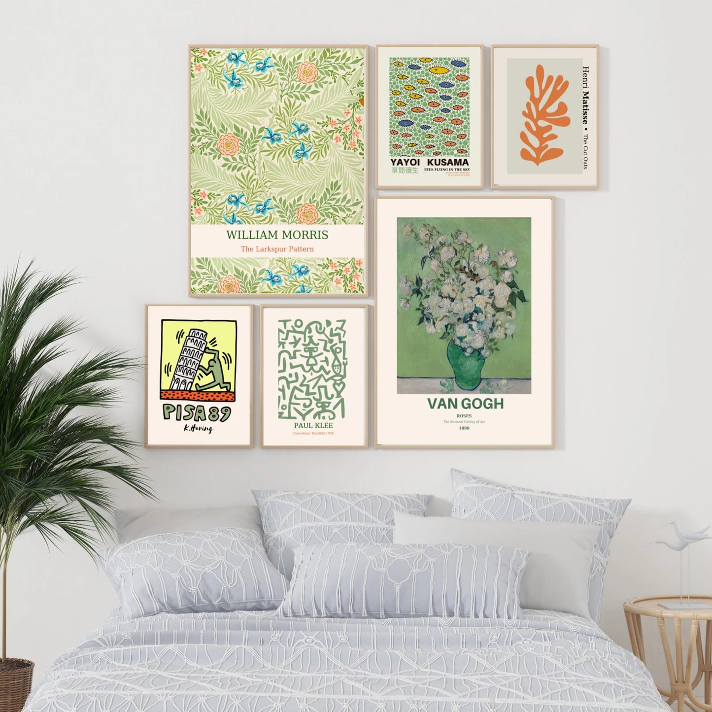 Gallery Wall Set, Yayoi Kusama Print, Matisse Poster Set, Keith Haring Print, Sage Green Decor, Van Gogh Art, Matisse Print, Digital Set