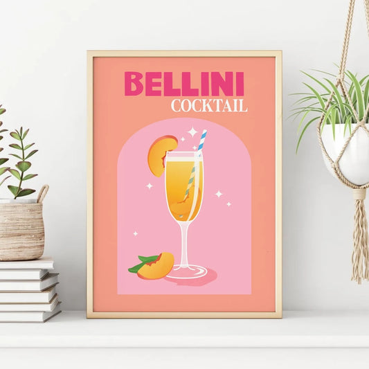Bellini Cocktail Retro Wall Art