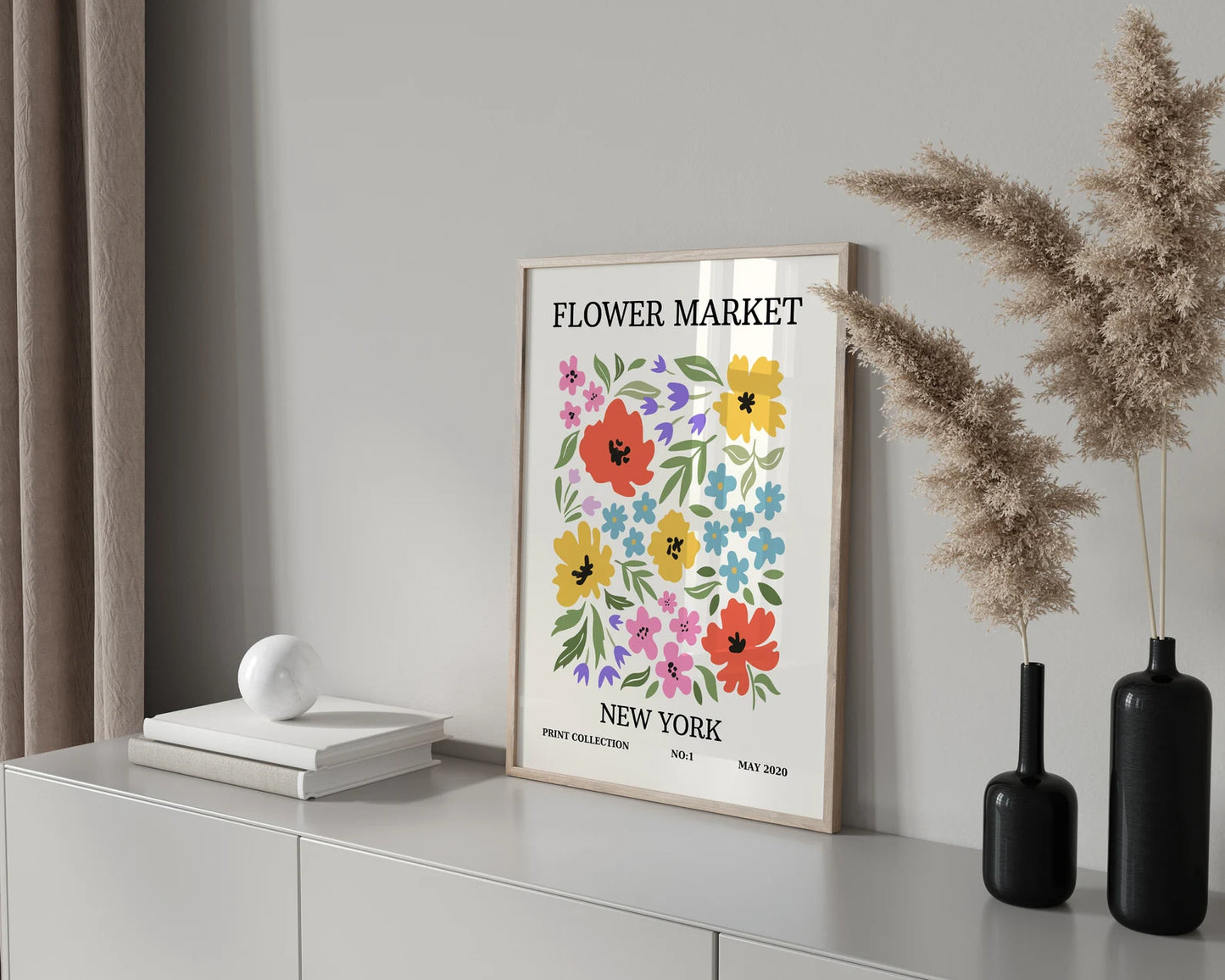 Flower Market Print Set of 6,Botanical Wall Art,Floral Drawing Posters,Flower Poster Set,Custom Wall Art Set, Paris, London,New York Print