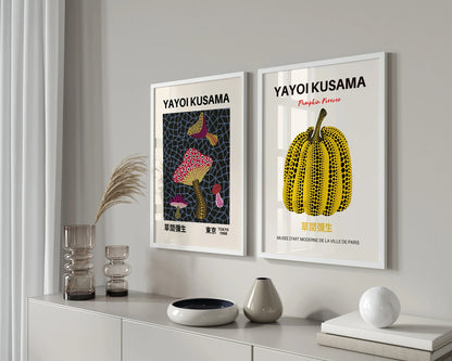 Yayoi Kusama Set of 9 Prints, Gallery Wall Set, Yayoi Kusama Poster, Yayoi Kusama Print, Exhibition Poster, Museum Poster Set, Digital Art