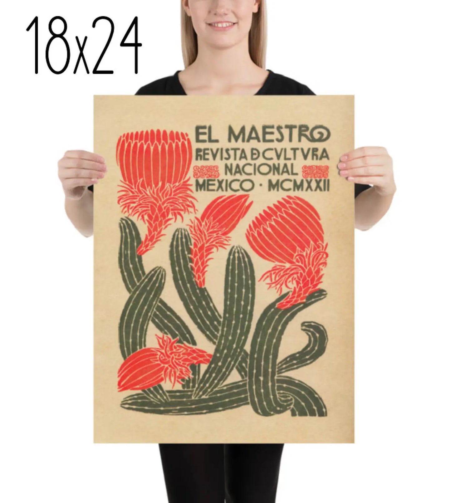 Mexico Cactus Print Wall Art