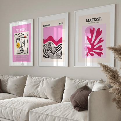Gallery Wall Art Set Of 3, Picasso Print, Matisse Poster, Picasso Poster, Gallery Wall Bundle, Bauhaus Poster Set, Modern Wall Art, DIGITAL,