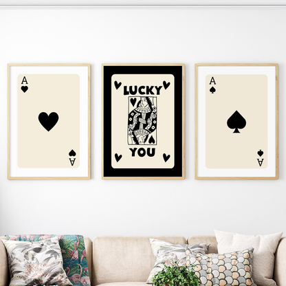 Black Ace Lucky You Set of 3 Posters