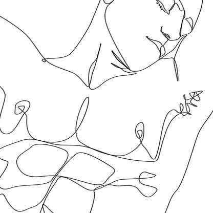 Nude Male Abstract Minimalist Line Art Set of 2 Posters