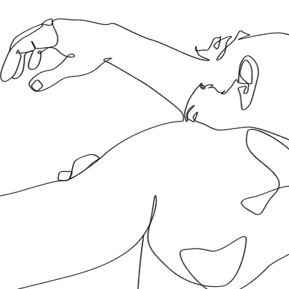 Set of 2 Nude Male Abstract Minimalist Line Art Download