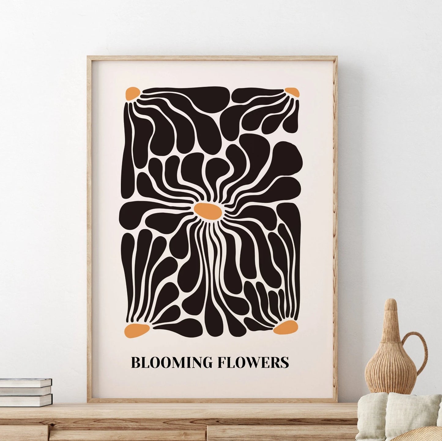 Abstract Botanical Flowers Print, Digital Download Wall Print, Large Printable Art, Colorful Abstract Flower Poster Boho Printable Wall Art