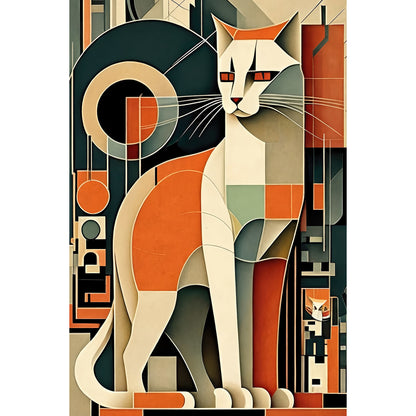 Abstract Cat Modern Wall Art Poster (3)