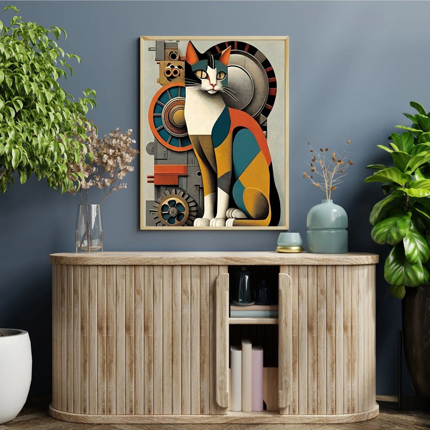 Abstract Cat Modern Wall Art Poster (2)