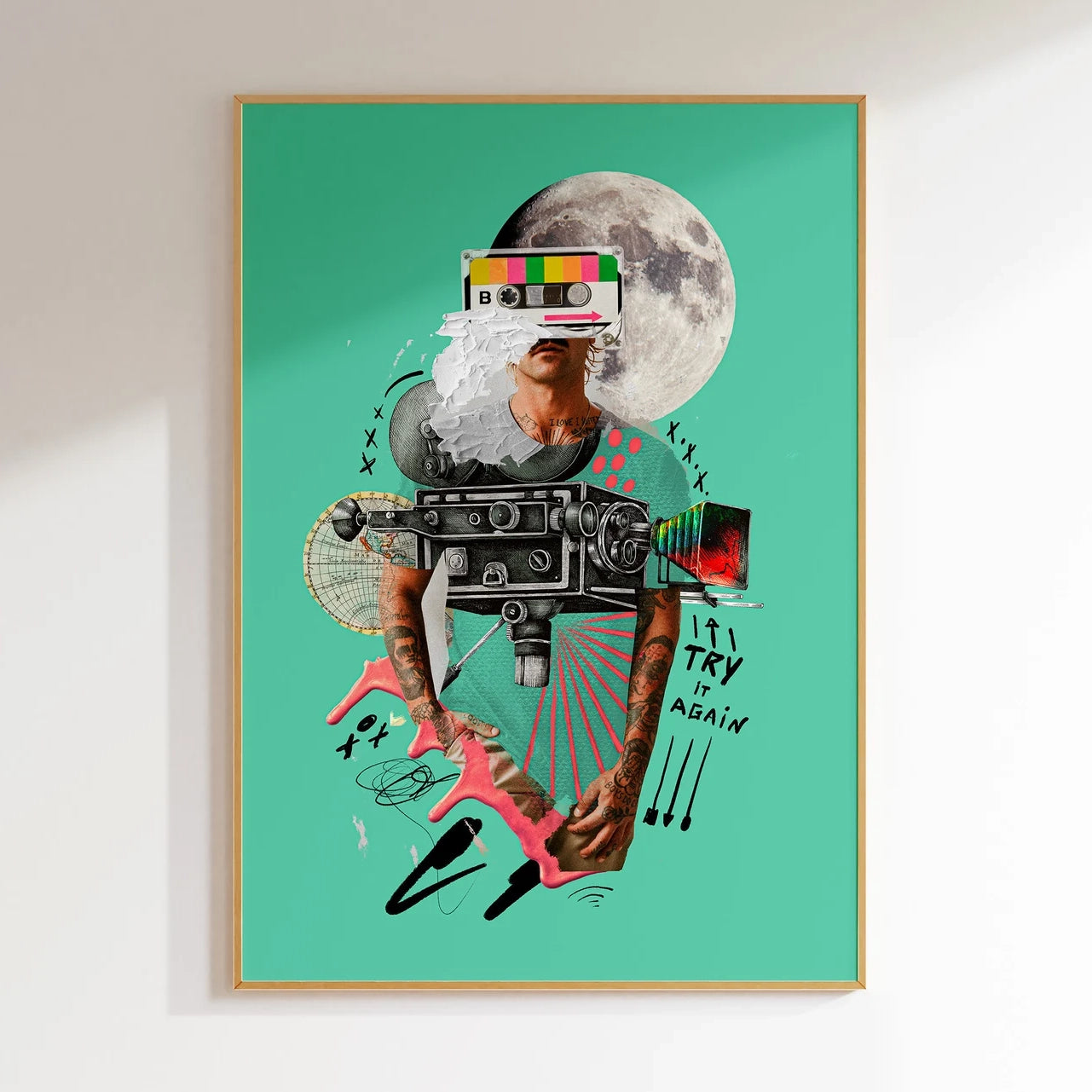 Retro Collage Wall Art Poster