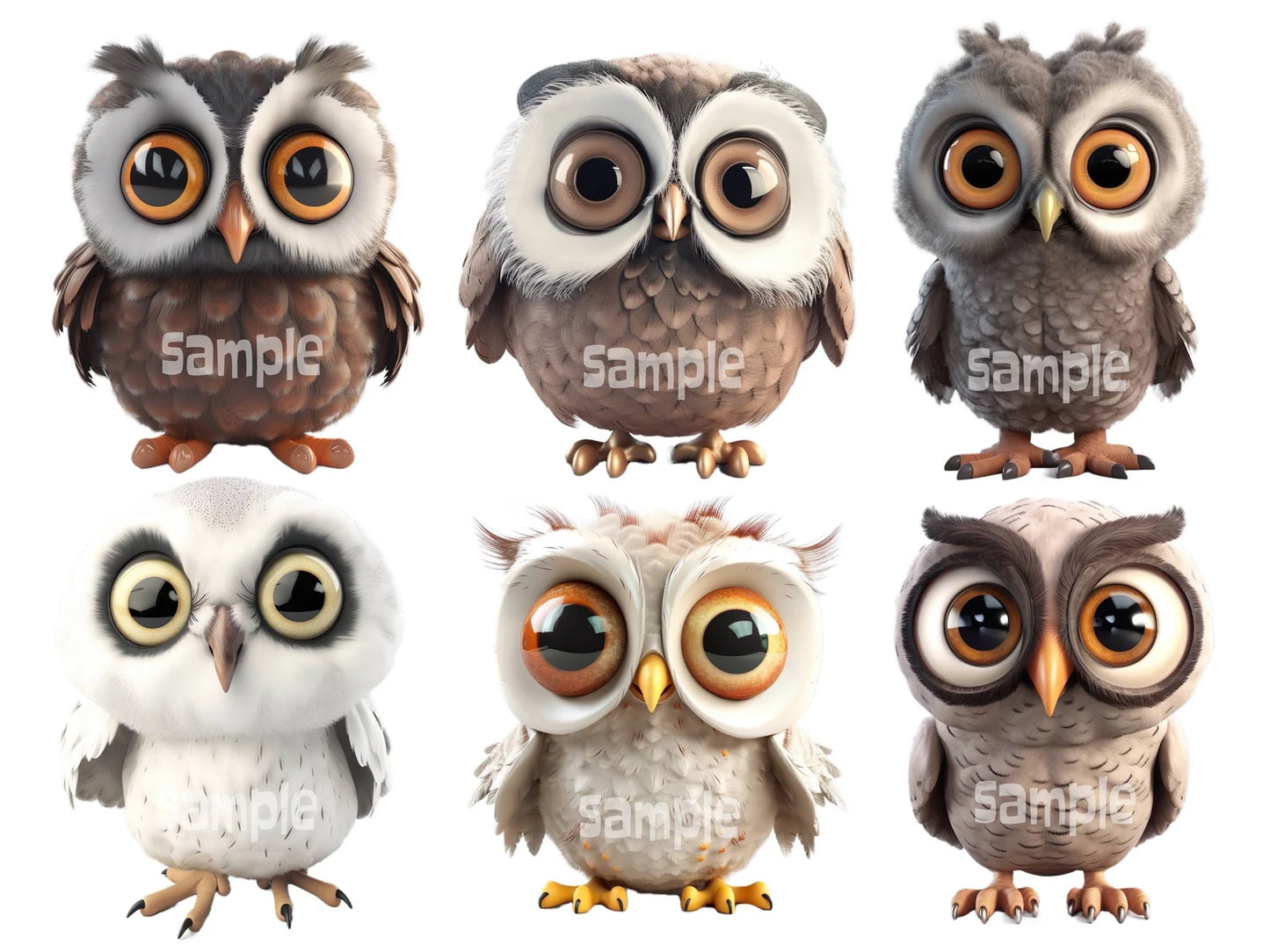 Cute 3D Owl Clipart