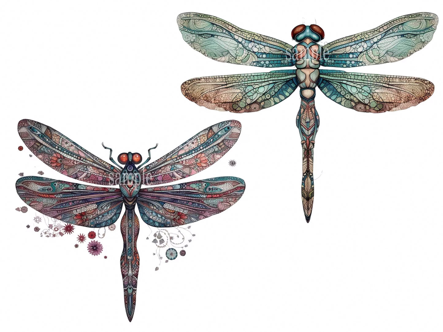 Ornate Dragonfly Graphic Design Clipart