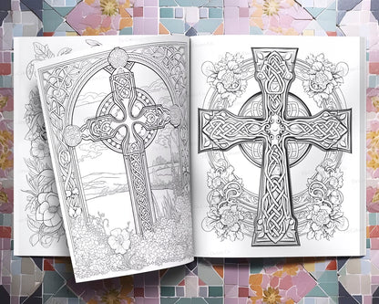 Christian Coloring Book, Religious Coloring Page, Celtic Cross Coloring Pages PDF