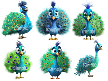 Cute 3D Peacock Clipart