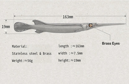 Spot-tail Needlefish Stainless Steel