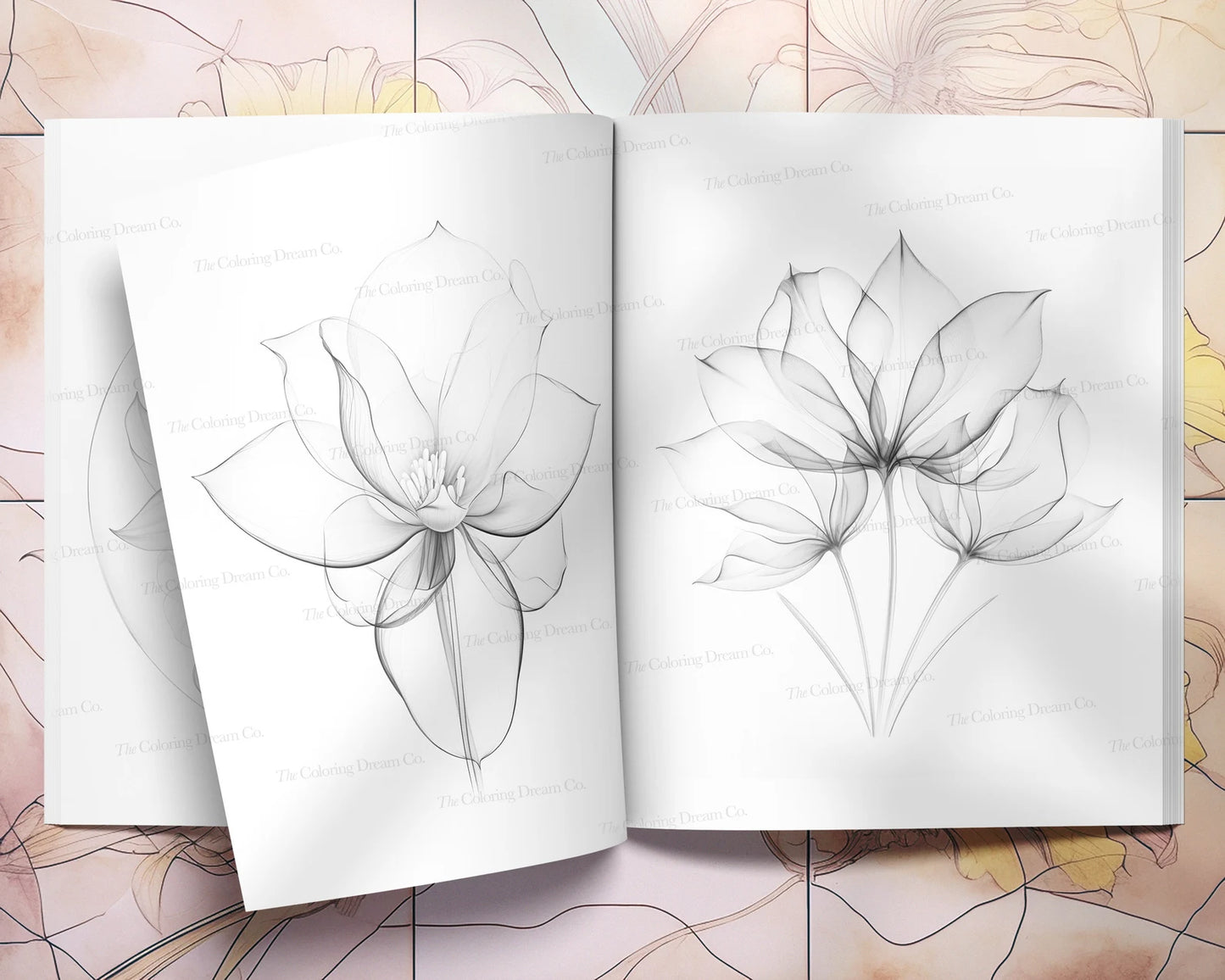 Botanical Flowers Coloring Pages PDF Download