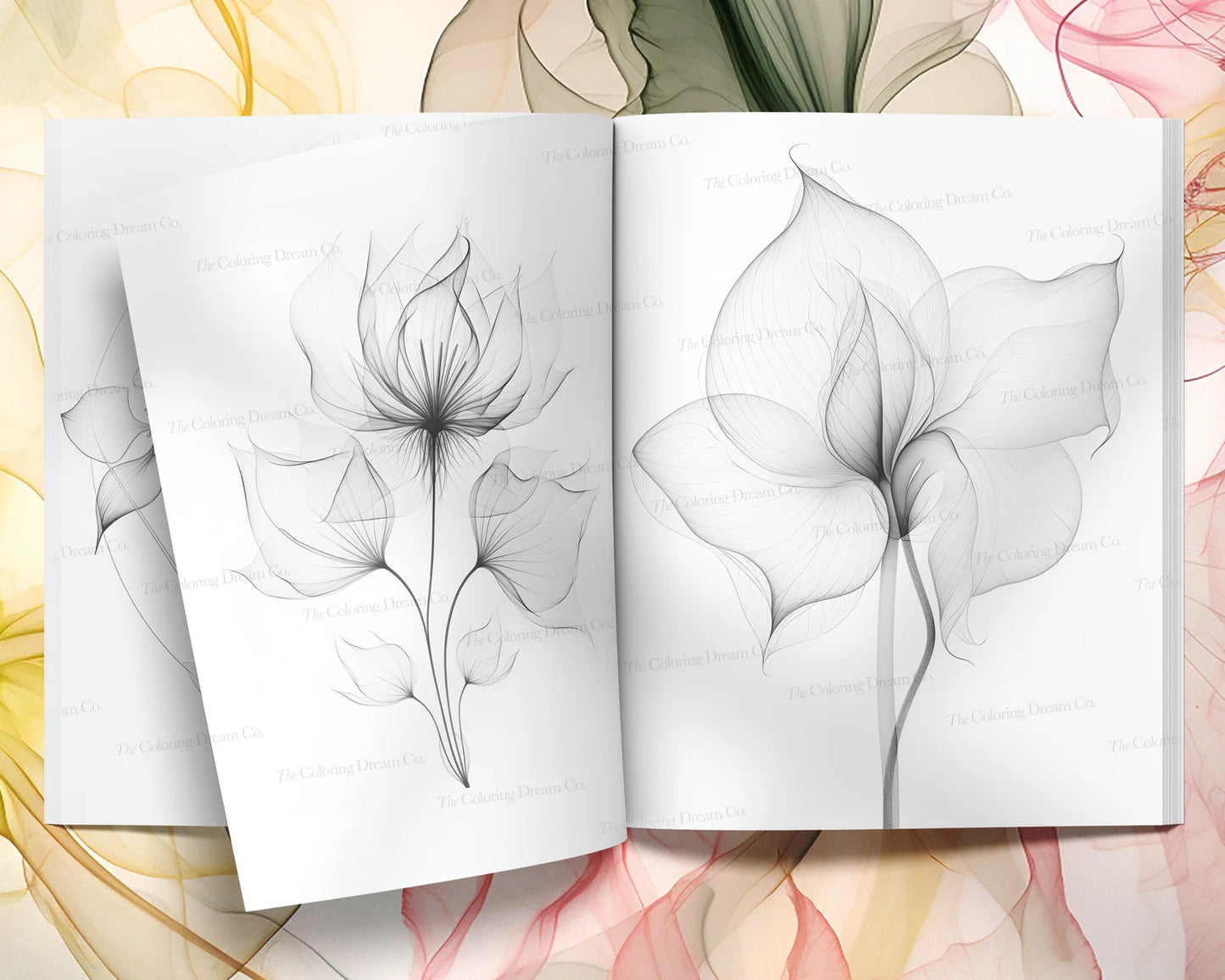 Botanical Flowers Coloring Pages PDF Download