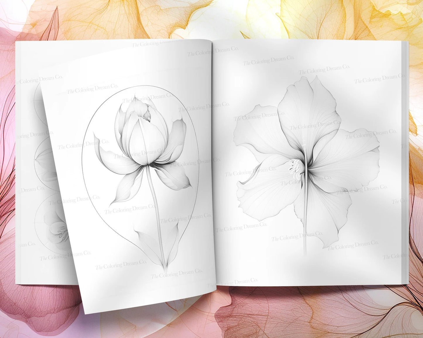 Botanical Flowers Coloring Pages PDF Download