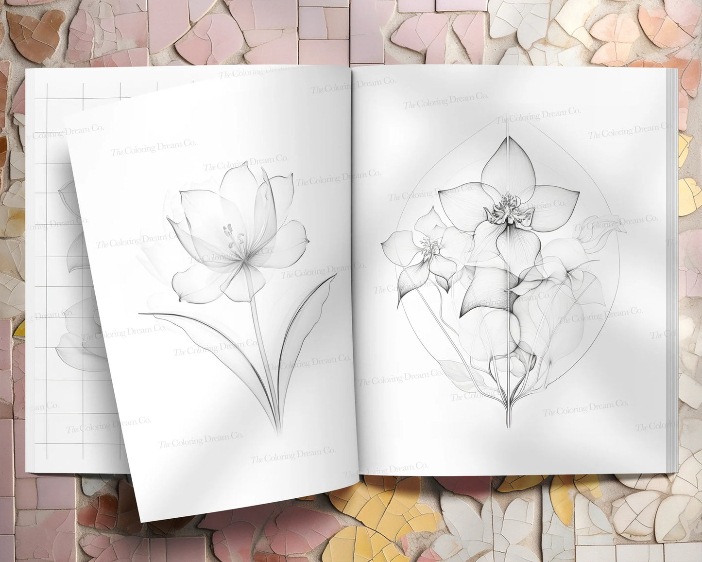 Botanical Flowers Coloring Pages PDF Download