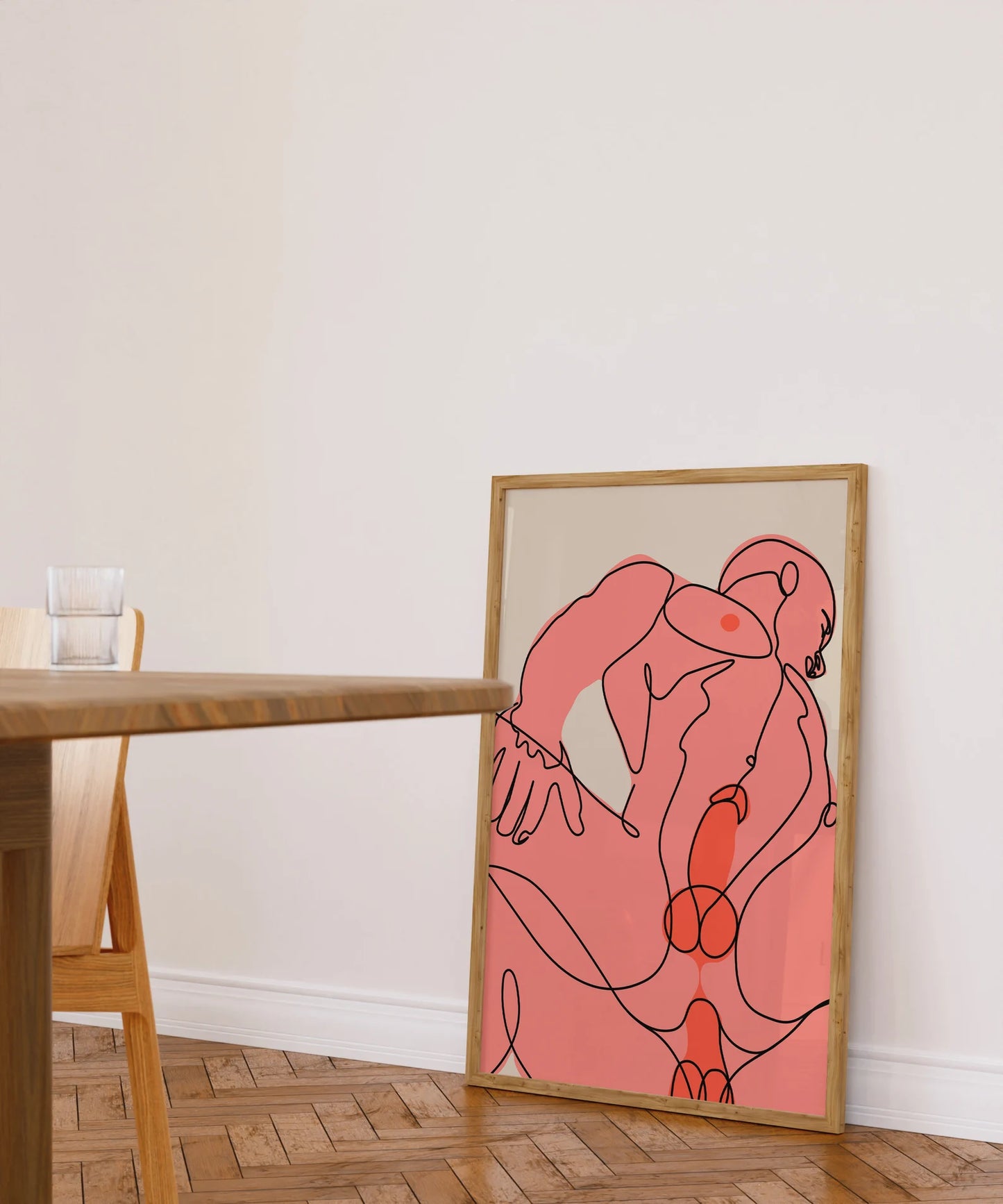 Abstract Gay Art Print Minimalist Line Art, Male Figure Sketch Home Decor