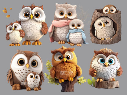 Whimsical Woodland Owl Clipart