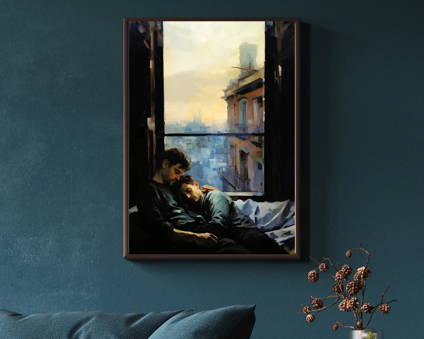 Embrace Dreams - Gay Couple Painting