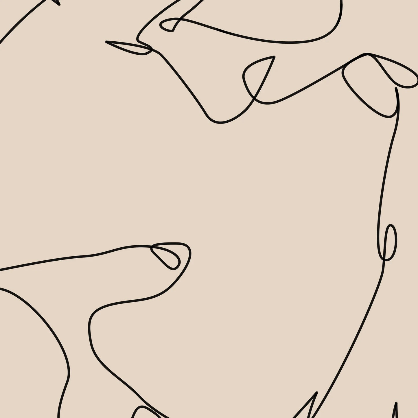 Erotic Gay Abstract Line Drawing, Male Figure Sketch