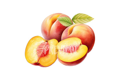 Watercolor Peaches Clipart