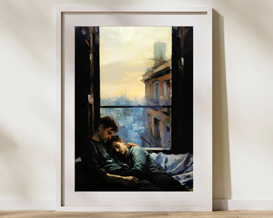 Embrace Dreams - Gay Couple Painting Download