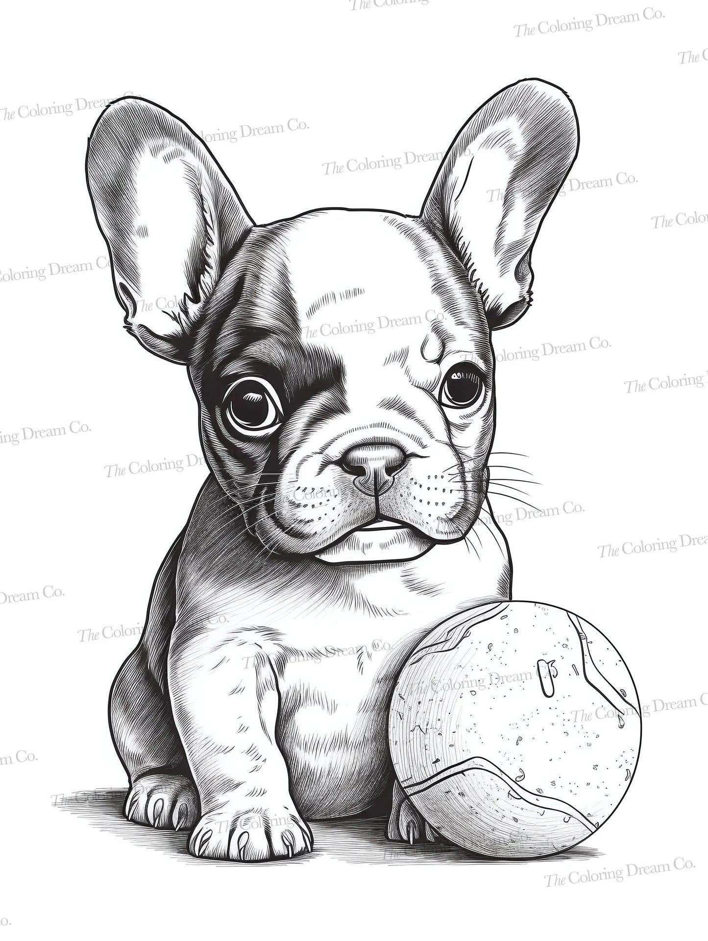 French Bulldog Coloring Book, Frenchies, Printable Coloring Pages PDF