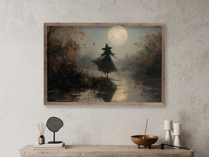 Witchy Farmhouse Wall Art Poster – Vintage Halloween Decor