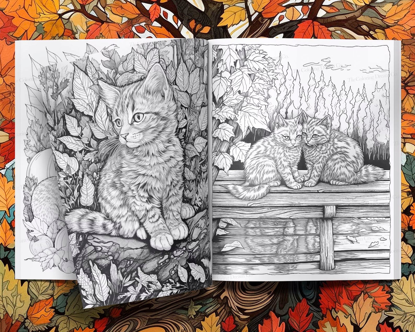 Autumn Animals: Fall Coloring Book, Wildlife Coloring Page, Adults Kids Coloring Pages PDF