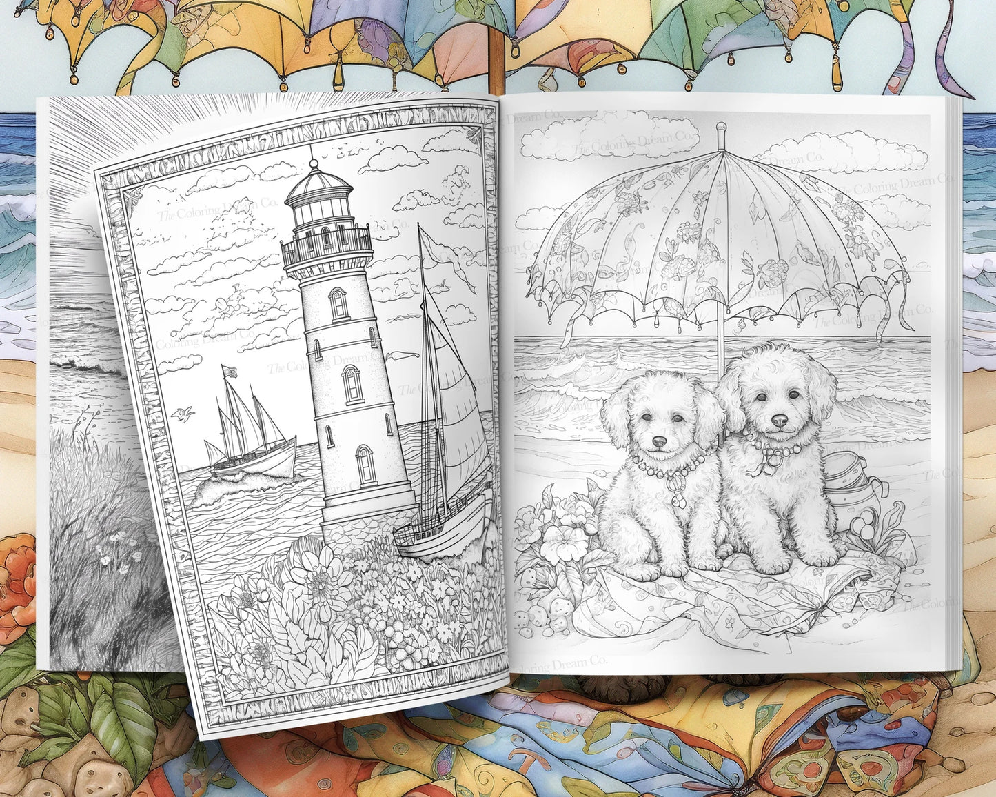Coastal Life: Visiting Grandma Coloring Book, Whimsical Landscapes Coloring Pages PDF